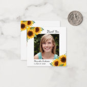 BUDGETひまわり写真卒業ありがとう ノートカード (正面/裏面インサイチュ)