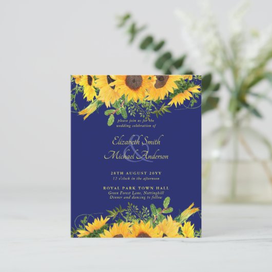 BUDGETひまわり素朴をテーマにした結婚式の招待 (スタンド正面)