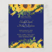 BUDGETひまわり素朴をテーマにした結婚式の招待 (正面)