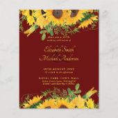 BUDGETひまわり素朴をテーマにした結婚式の招待 (正面)