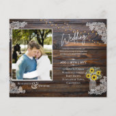 BUDGETひまわり素朴花フォトウェディング招待 (正面)