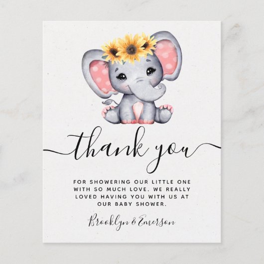 BUDGETひまわり象ベビーシャワーありがとう (正面)