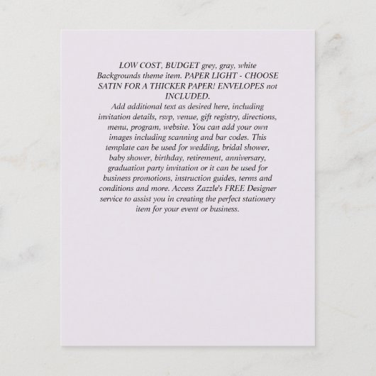 BUDGETひま素朴わ花葉緑結婚の チラシ (裏面)