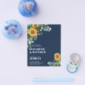 BUDGETひま素朴花モダン文字結婚ズフライヤー チラシ (シングル)