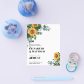 BUDGETひま素朴花モダン文字結婚ズフライヤー チラシ (シングル)