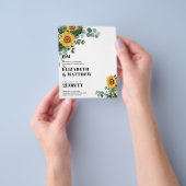 BUDGETひま素朴花モダン文字結婚ズ チラシ (手)