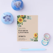 BUDGETひま素朴花モダン文字結婚ズ チラシ (シングル)