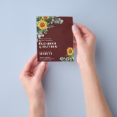 BUDGETひま素朴花モダン文字結婚ズ チラシ (手)