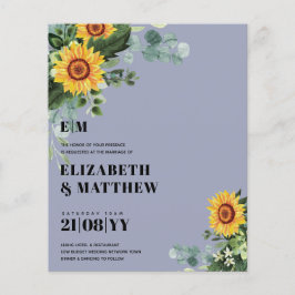 BUDGETひま素朴花モダン文字結婚ズ チラシ