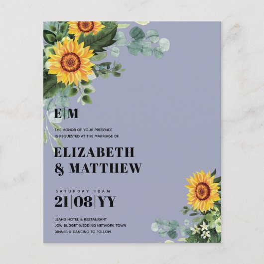 BUDGETひま素朴花モダン文字結婚ズ チラシ (正面)