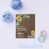 BUDGETひま素朴花モダン文字結婚ズ チラシ (シングル)