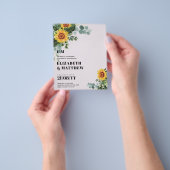 BUDGETひま素朴花モダン文字結婚ズ チラシ (手)