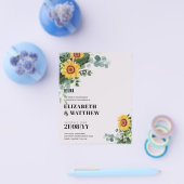 BUDGETひま素朴花モダン文字結婚ズ チラシ (シングル)