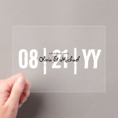 BUDGETアクリルウェディング日付のミニマルな保存 アクリル招待状 (インサイチュ (ポータブル))