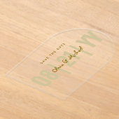 BUDGETアクリル日救付ミニマル金ゴールドARCH アクリル招待状 (レイダウン)