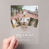 BUDGETアクリル澄んフォトコラージュ結婚ズモダン アクリル招待状 (インサイチュ (ポータブル))