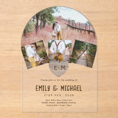 BUDGETアクリル澄んフォトコラージュ結婚ズ素朴 アクリル招待状 (正面)