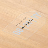 BUDGETアクリル結婚ズ日救付ミニマルARCH アクリル招待状 (レイダウン)