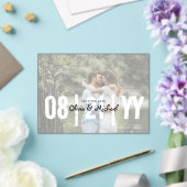 BUDGETアクリル結婚式の日付を保存する不透明な写真 アクリル招待状 (インサイチュ (ウェディング))