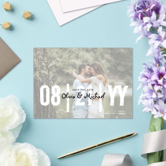 BUDGETアクリル結婚式の日付を保存する不透明な写真 アクリル招待状 (インサイチュ (ウェディング))