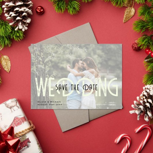 BUDGETアクリル結婚式の日付を保存する不透明な写真 アクリル招待状 (インサイチュ (クリスマス))