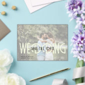 BUDGETアクリル結婚式の日付を保存する不透明な写真 アクリル招待状 (インサイチュ (ウェディング))