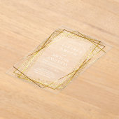 BUDGETアクリル結婚金ゴールドフェイク箔エレガント アクリル招待状 (レイダウン)