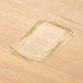 BUDGETアクリル結婚金ゴールドフェイク箔エレガント アクリル招待状 (レイダウン)