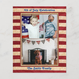 BUDGETアメリカ国旗7月4日パーティの招待状 チラシ
