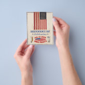 BUDGETアメリカ国旗7月4日BBQパーティー招待状 チラシ (手)