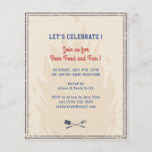 BUDGETアメリカ国旗7月4日BBQパーティー招待状 チラシ (裏面)