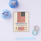 BUDGETアメリカ国旗7月4日BBQパーティー招待状 チラシ (シングル)