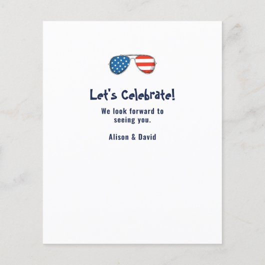 BUDGETアメリカ国旗7月4日BBQパーティー招待状 チラシ (裏面)