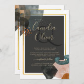 BUDGETアーストーン抽象芸術結婚ズ 招待状 (正面/裏面)