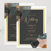 BUDGETアーストーン抽象芸術結婚ズ 招待状 (正面/裏面)