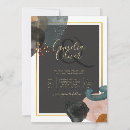 BUDGETアーストーン抽象芸術結婚ズ 招待状