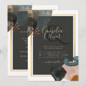 BUDGETアーストーン抽象芸術結婚ズ 招待状 (正面/裏面)