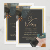 BUDGETアーストーン抽象芸術結婚ズ 招待状 (正面/裏面)