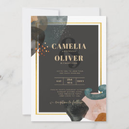 BUDGETアーストーン抽象芸術結婚ズ 招待状