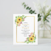 BUDGETウォーター色ひまわり結婚式招待状 (スタンド正面)