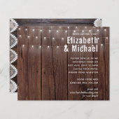 BUDGETウッドラ素朴ンドのライトウェディング招待状 (正面/裏面)