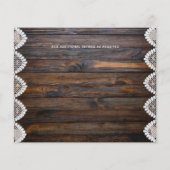 BUDGETウッドラ素朴ンドのライトウェディング招待状 (裏面)