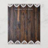 BUDGETウッドラ素朴ンドのライトウェディング招待状 (裏面)