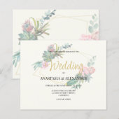 BUDGETエレガントな結婚式の招待状。招待状 (正面/裏面)