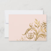 BUDGETエレガント赤面ピンク金ゴールド写真キンセアニラ ノートカード (裏面)