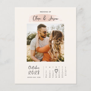 BUDGETカレンダー写真Save the Date招待状 チラシ