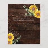 BUDGETガーデンヒマワリ素朴ングウッド結婚ズ チラシ (裏面)