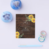 BUDGETガーデンヒマワリ素朴ングウッド結婚ズ チラシ (シングル)