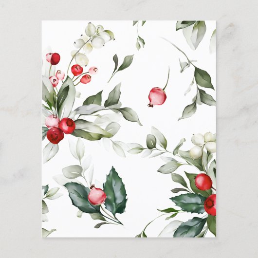 BUDGETクリスマスの緑と赤の日付を保存 (裏面)