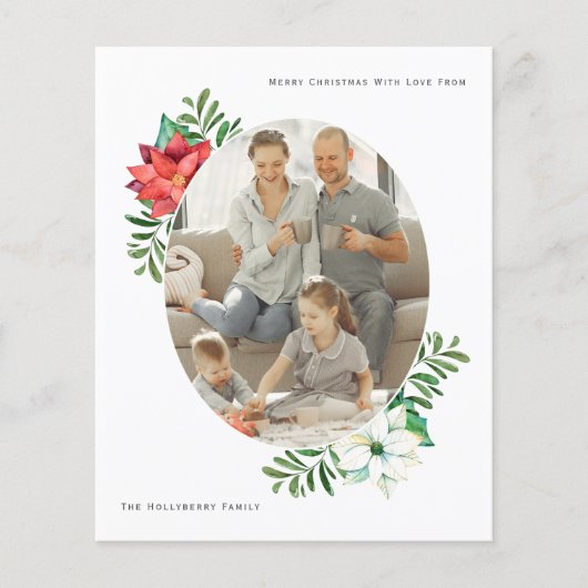 BUDGETクリスマスウィンターポインセチア花枠 (正面)